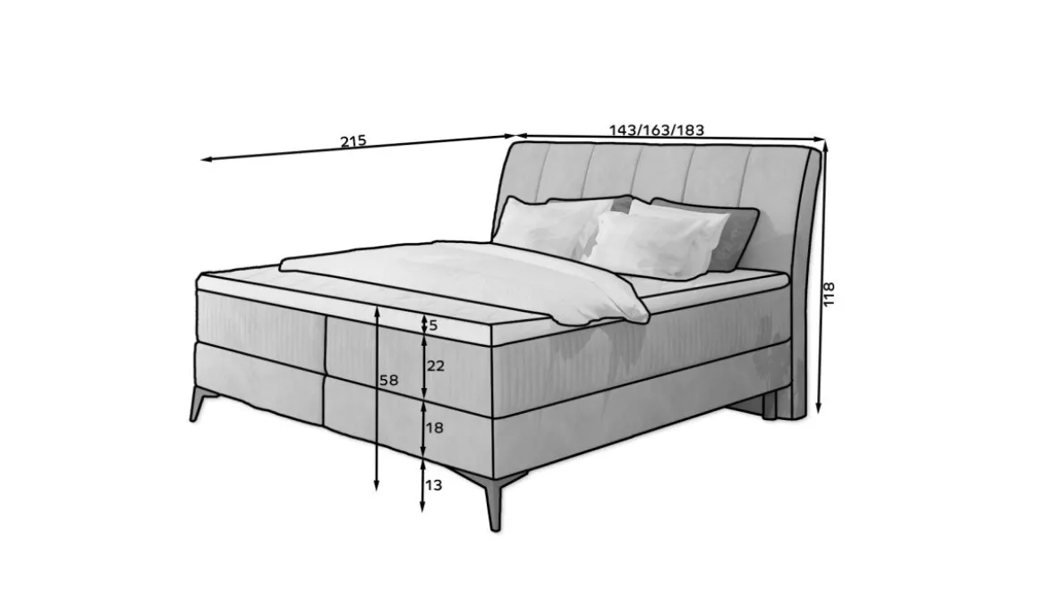 Boxspringbett Adelina mit Stauraum