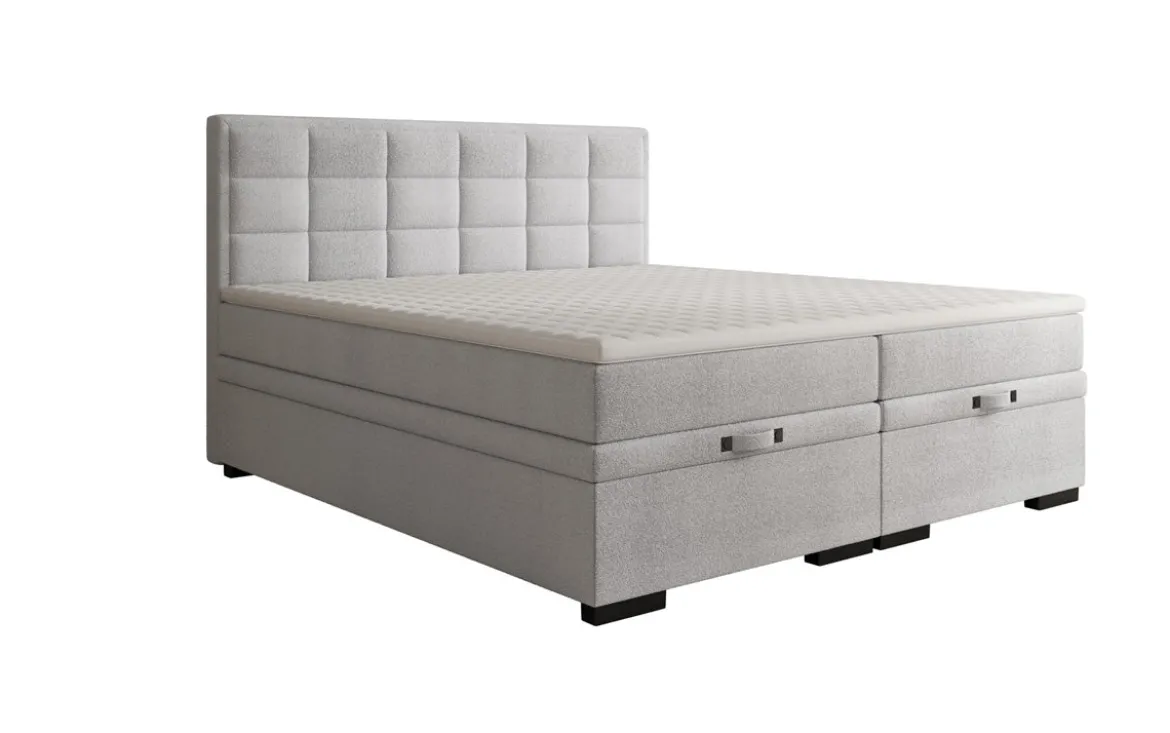 Boxspringbett Alessia mit Stauraum in Teddy Bouclé