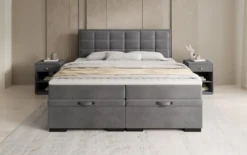 Boxspringbett Alessia mit Stauraum in Samt