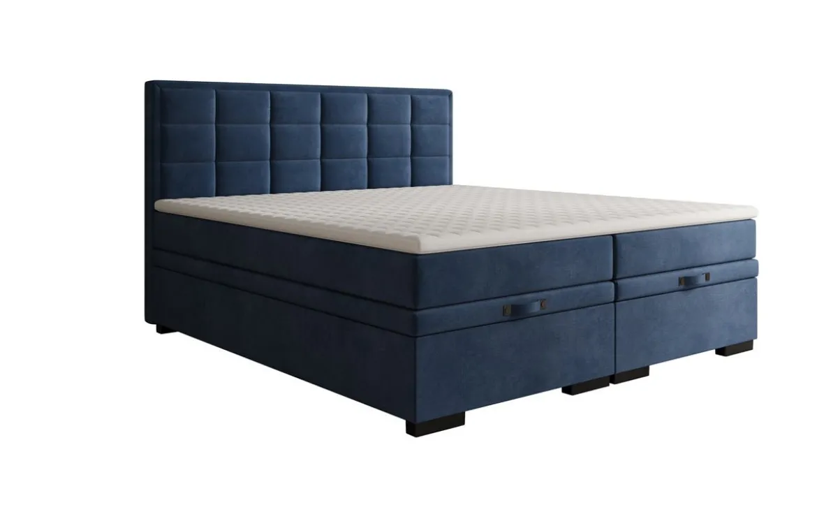 Boxspringbett Alessia mit Stauraum in Samt