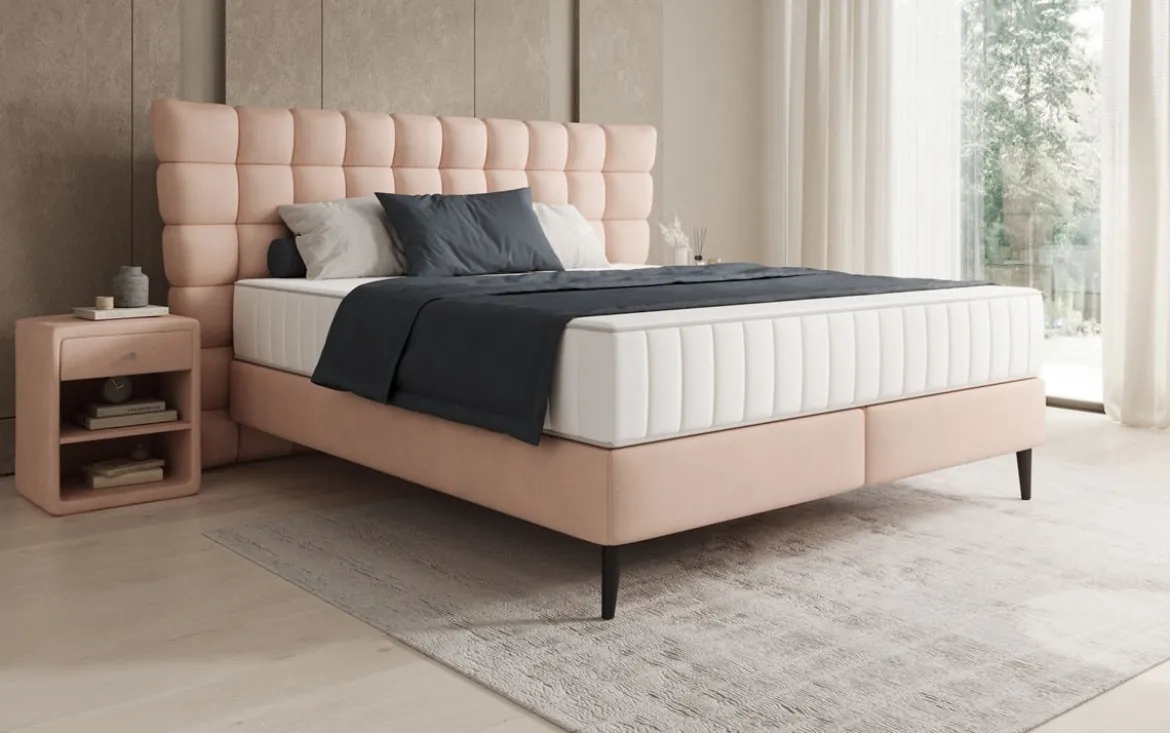 Boxspringbett Alvion in Echtleder
