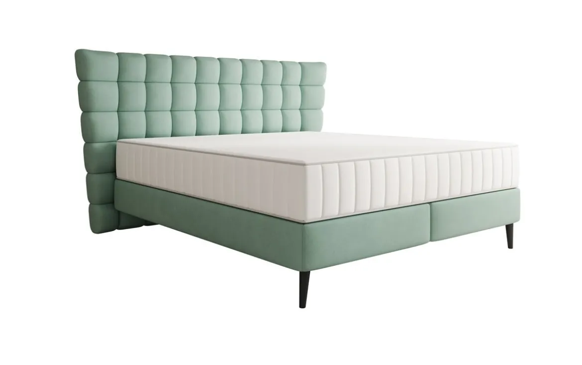 Boxspringbett Alvion in Echtleder