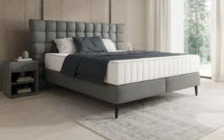 Boxspringbett Alvion in Echtleder