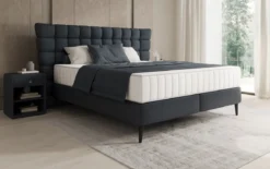 Boxspringbett Alvion in Echtleder