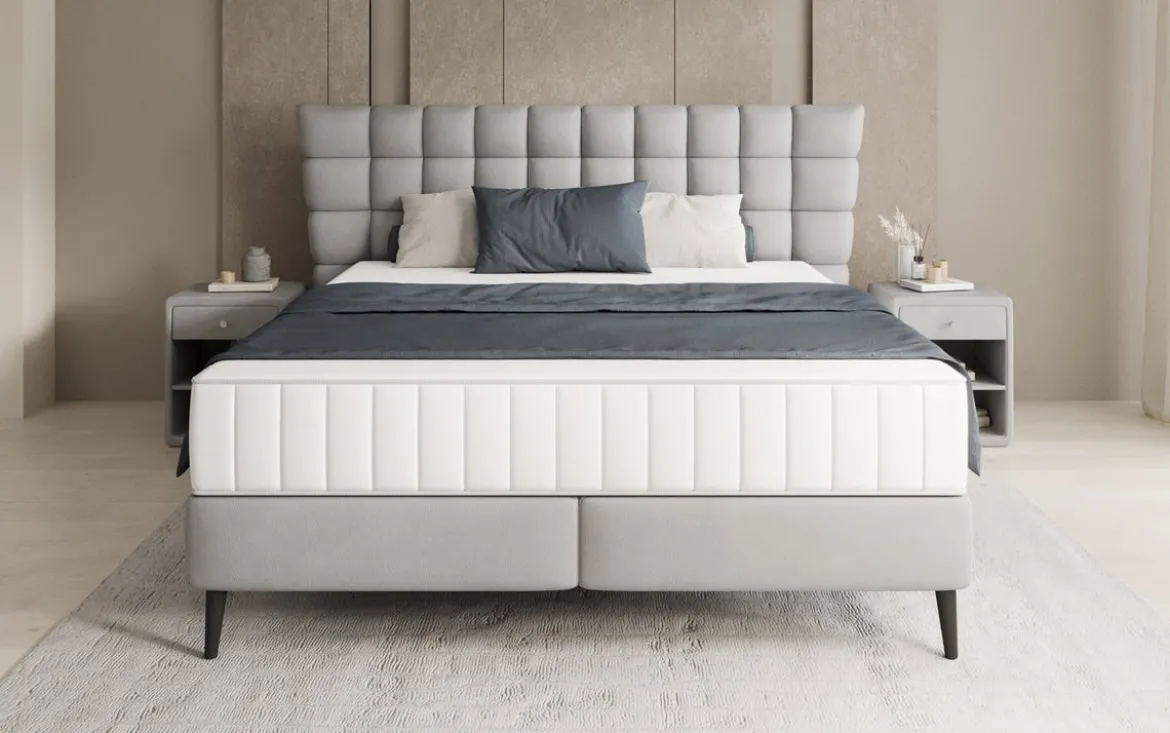 Boxspringbett Alvion in Echtleder