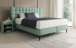Boxspringbett Alvion in Echtleder