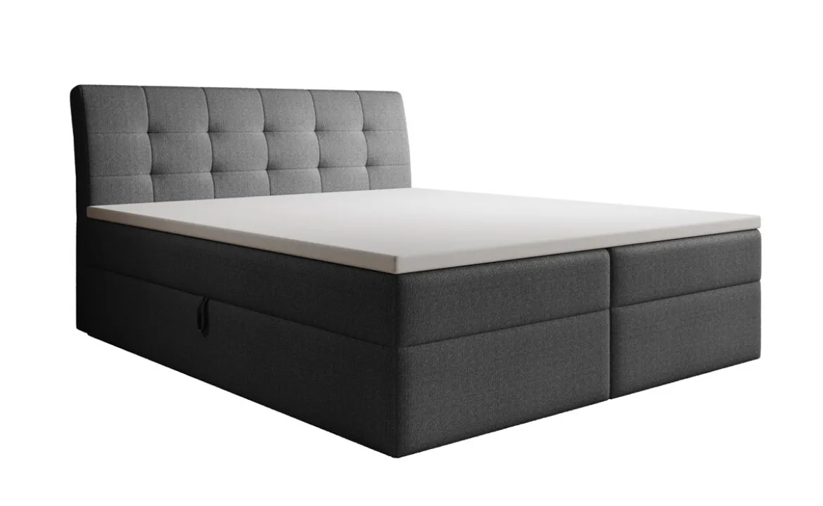 Boxspringbett Amalia Bouclé mit Stauraum