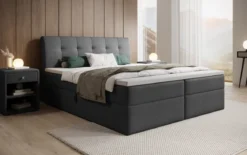 Boxspringbett Amalia Bouclé mit Stauraum
