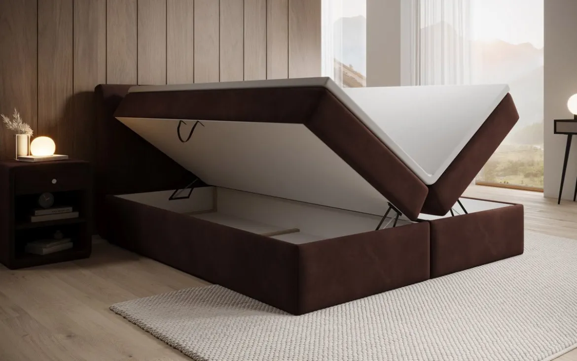 Boxspringbett Amalia Samt mit Stauraum