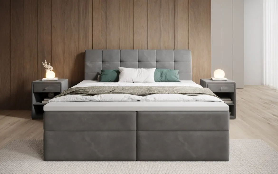 Boxspringbett Amalia Samt mit Stauraum