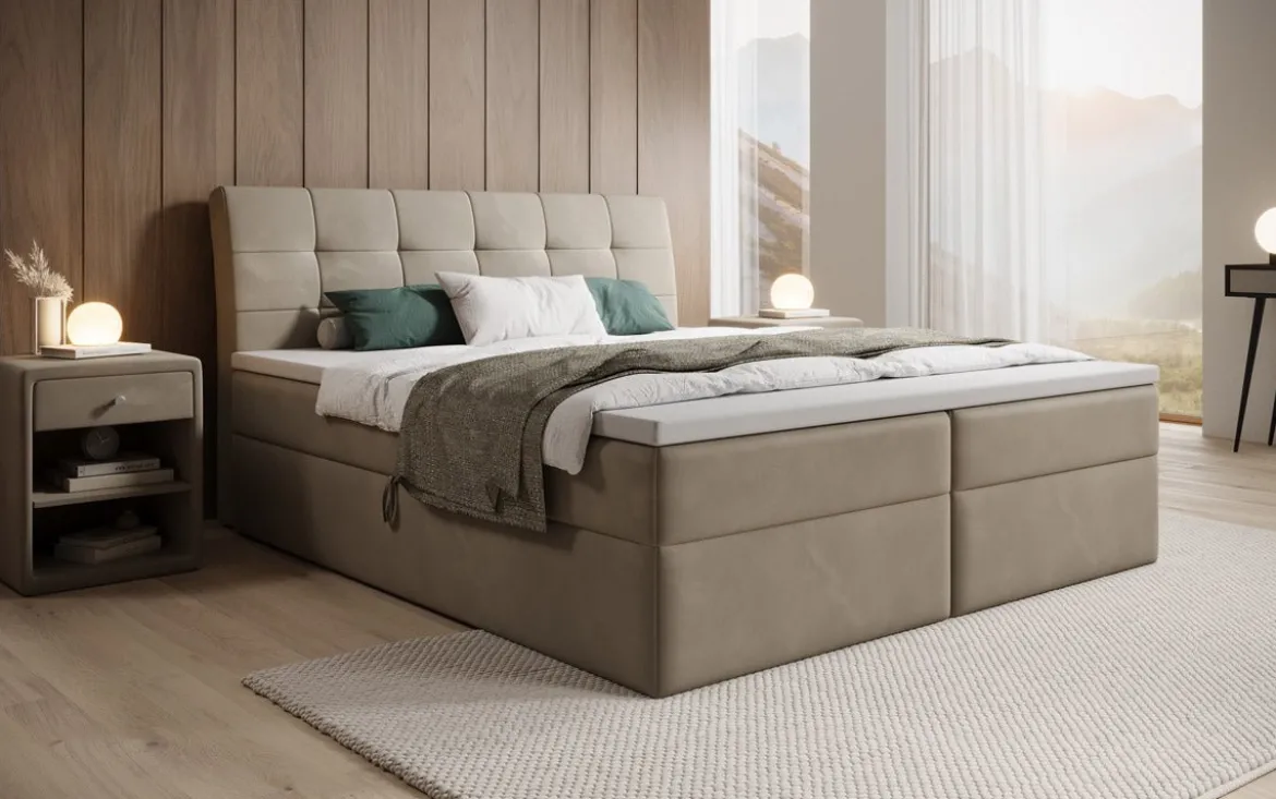 Boxspringbett Amalia Samt mit Stauraum