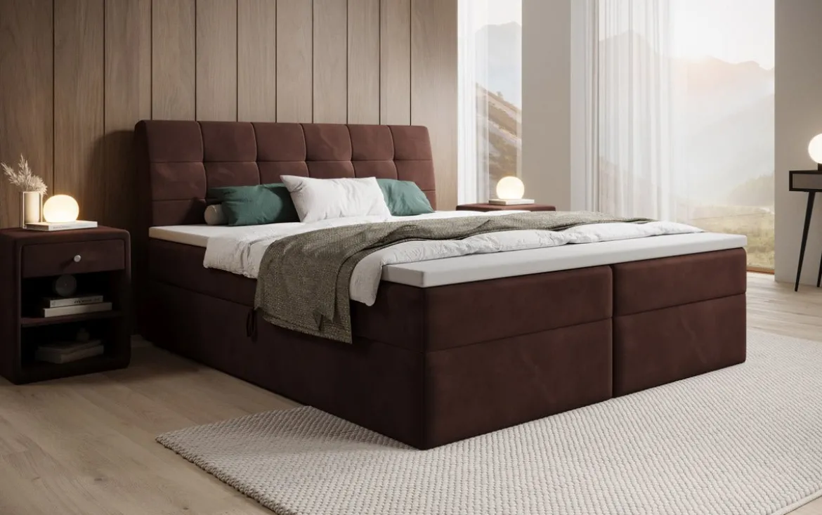Boxspringbett Amalia Samt mit Stauraum