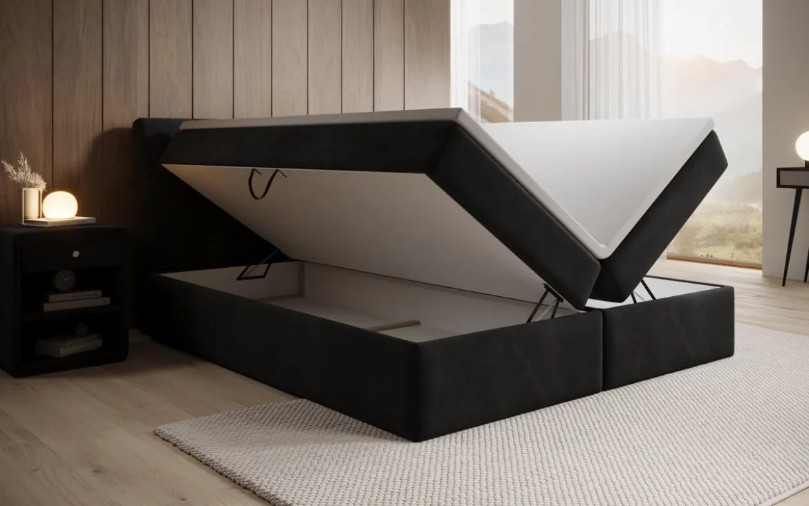 Boxspringbett Amalia Samt mit Stauraum
