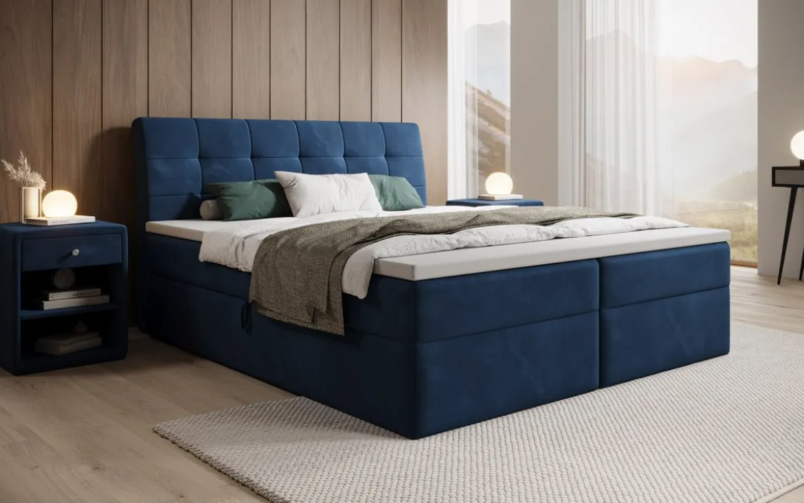 Boxspringbett Amalia Samt mit Stauraum