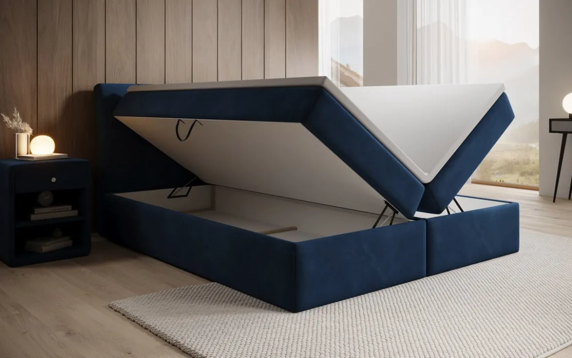 Boxspringbett Amalia Samt mit Stauraum