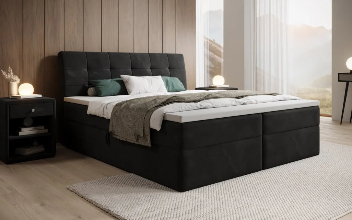 Boxspringbett Amalia Samt mit Stauraum