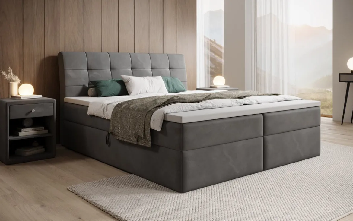 Boxspringbett Amalia Samt mit Stauraum