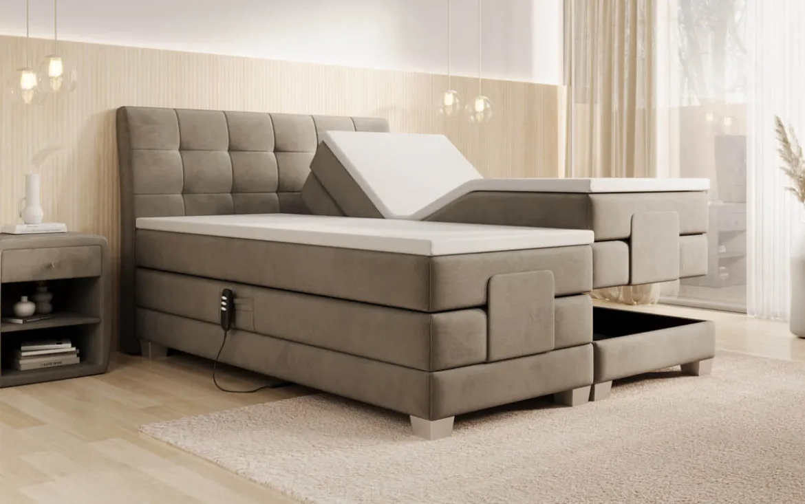 Boxspringbett Amara Samt elektrisch verstellbar