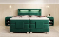 Boxspringbett Ardena Samt elektrisch verstellbar mit LED