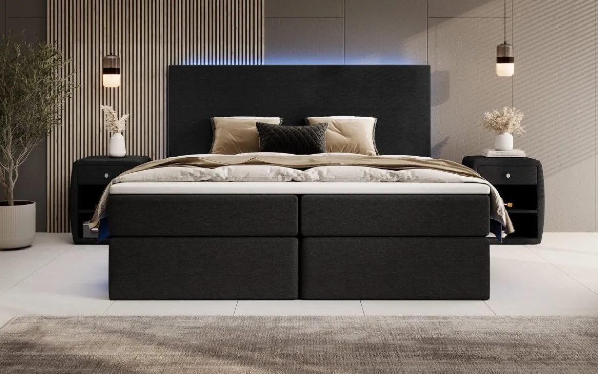 Boxspringbett Arito mit LED u. Stauraum