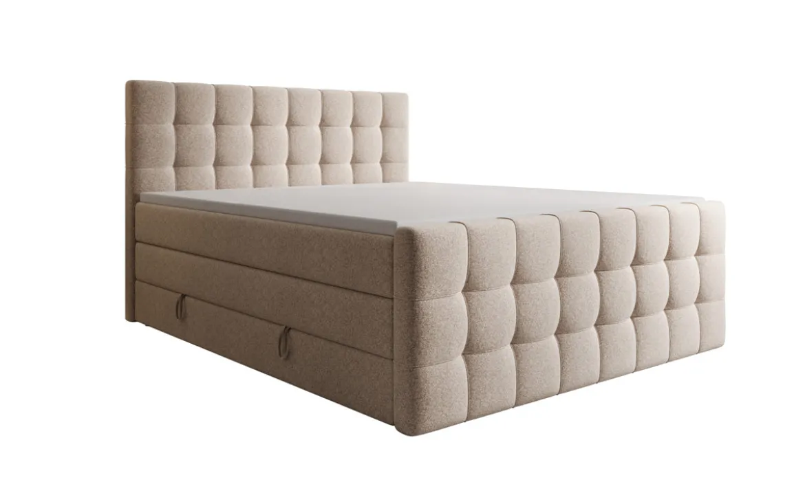 Boxspringbett Ascot in Strukturstoff mit Stauraum