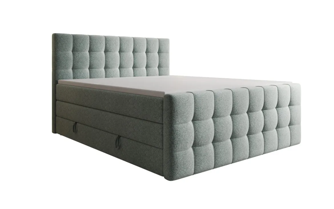 Boxspringbett Ascot in Strukturstoff mit Stauraum