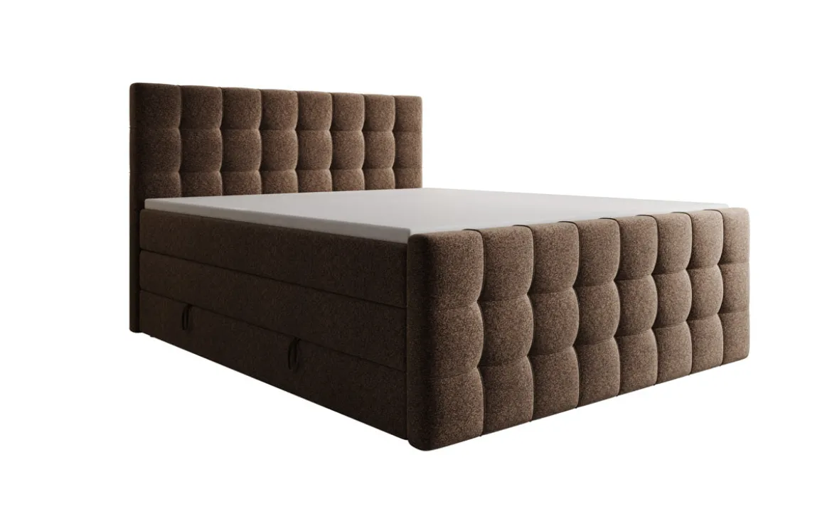 Boxspringbett Ascot in Strukturstoff mit Stauraum