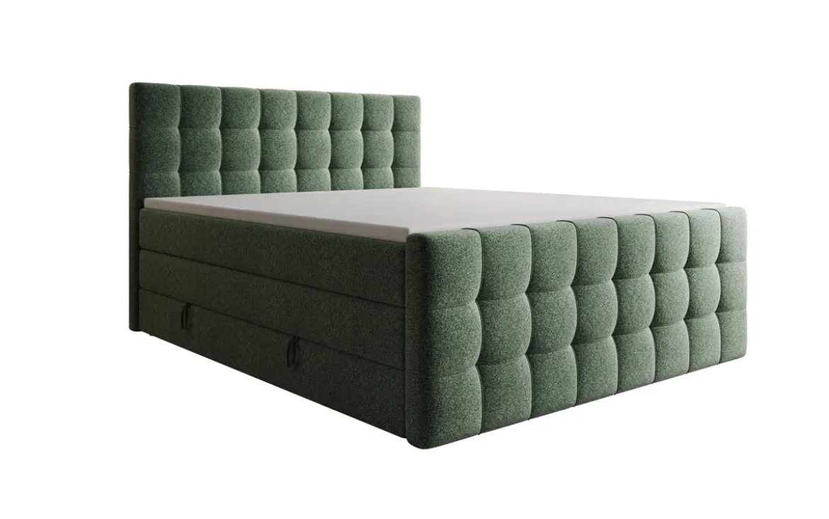 Boxspringbett Ascot in Strukturstoff mit Stauraum