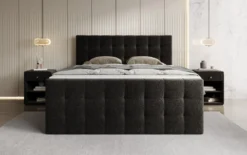 Boxspringbett Ascot in Strukturstoff mit Stauraum