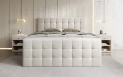 Boxspringbett Ascot in Strukturstoff mit Stauraum