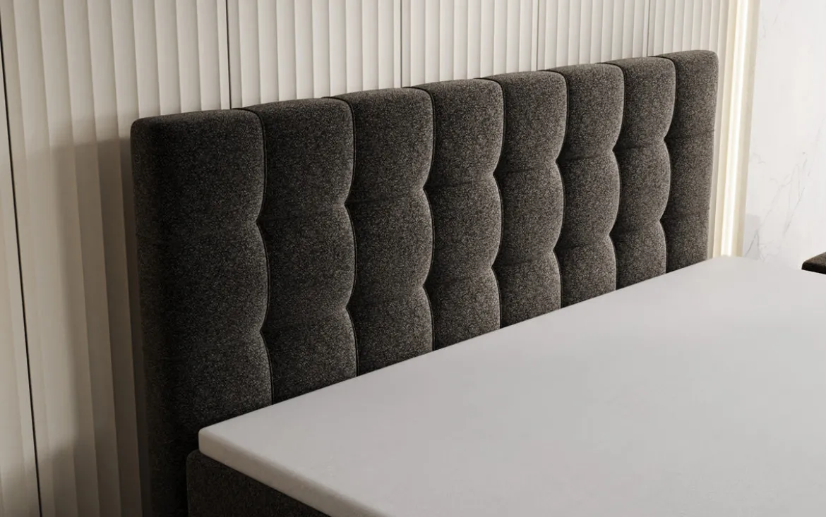 Boxspringbett Ascot in Strukturstoff mit Stauraum