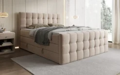 Boxspringbett Ascot in Strukturstoff mit Stauraum