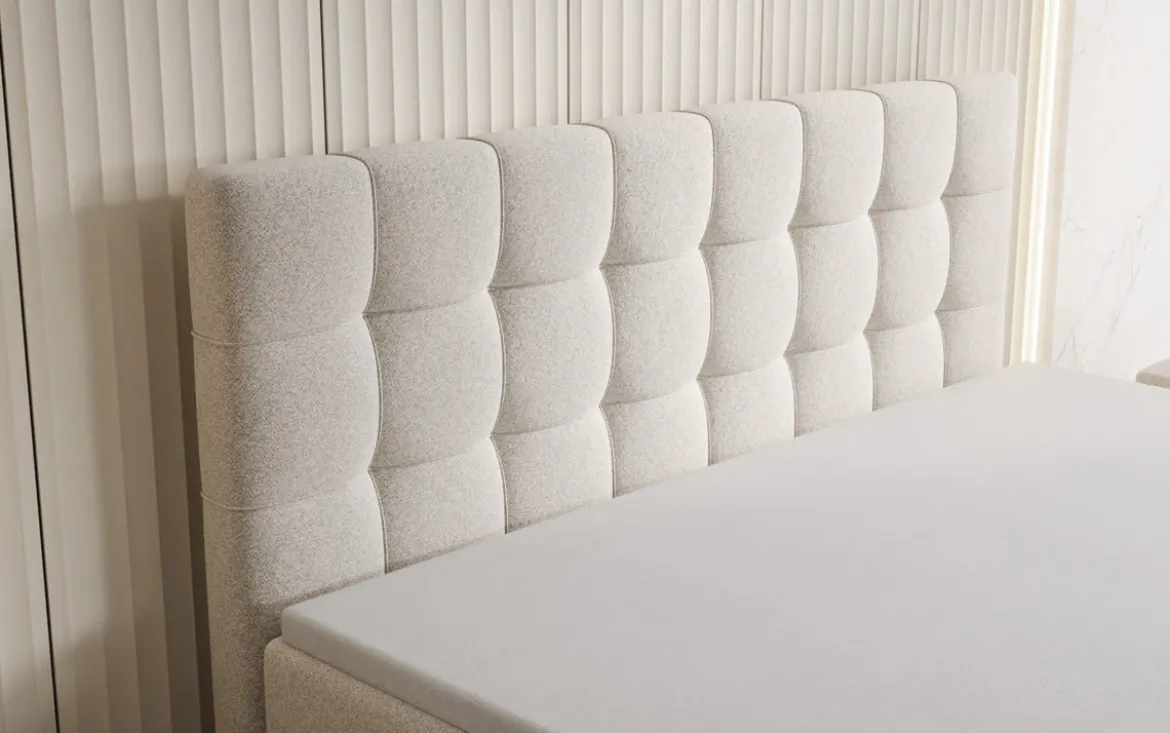 Boxspringbett Ascot in Strukturstoff mit Stauraum