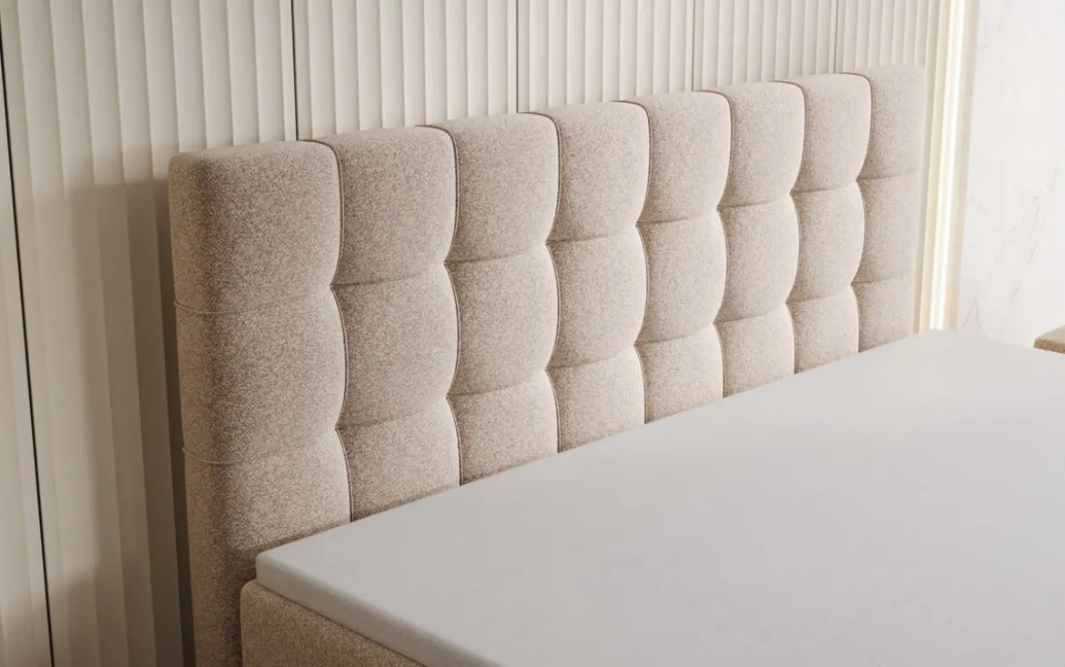 Boxspringbett Ascot in Strukturstoff mit Stauraum