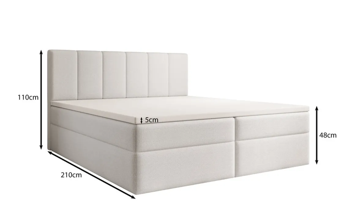 Boxspringbett Aurelia Bouclé mit Stauraum