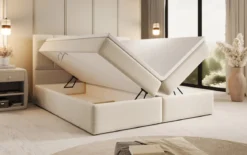 Boxspringbett Aurelia Bouclé mit Stauraum