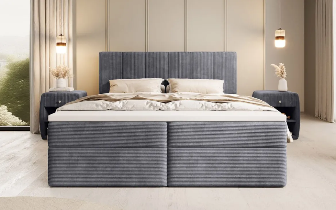 Boxspringbett Aurelia Cord mit Stauraum