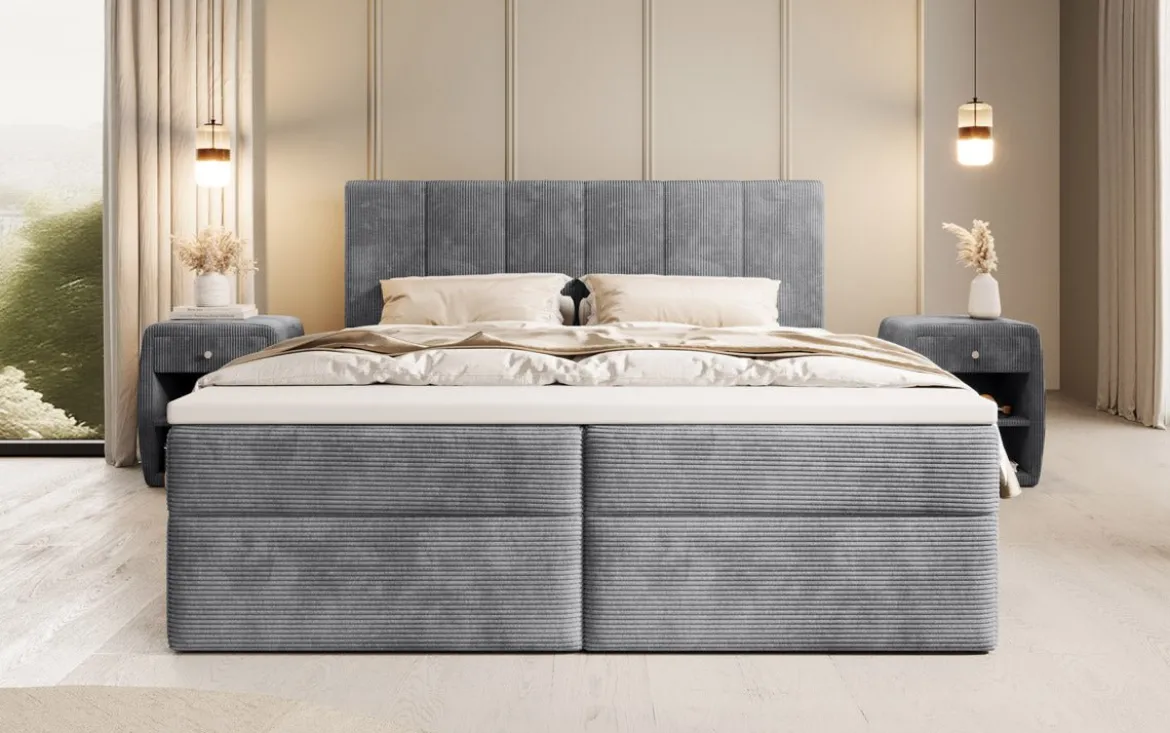 Boxspringbett Aurelia Cord mit Stauraum
