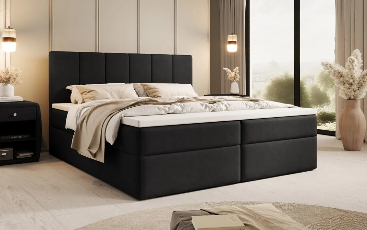 Boxspringbett Aurelia Stoff mit Stauraum