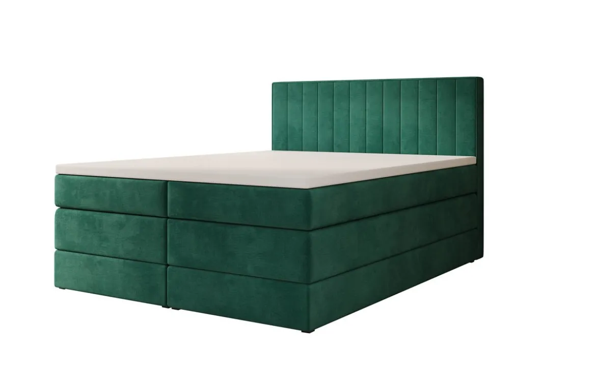 Boxspringbett Avera mit Stauraum in Samt