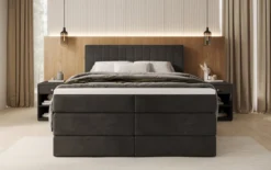 Boxspringbett Avera mit Stauraum in Samt
