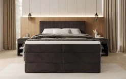 Boxspringbett Avera mit Stauraum in Samt