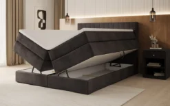Boxspringbett Avera mit Stauraum in Samt