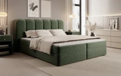 Boxspringbett Bologna in Strukturstoff mit Stauraum
