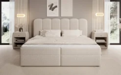 Boxspringbett Bologna in Strukturstoff mit Stauraum