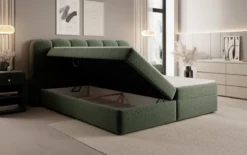Boxspringbett Bologna in Strukturstoff mit Stauraum