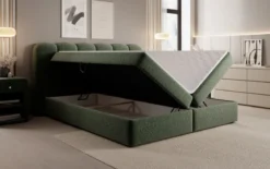 Boxspringbett Bologna in Strukturstoff mit Stauraum