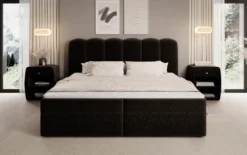 Boxspringbett Bologna in Strukturstoff mit Stauraum