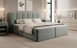 Boxspringbett Bologna in Strukturstoff mit Stauraum