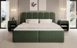 Boxspringbett Bologna in Strukturstoff mit Stauraum